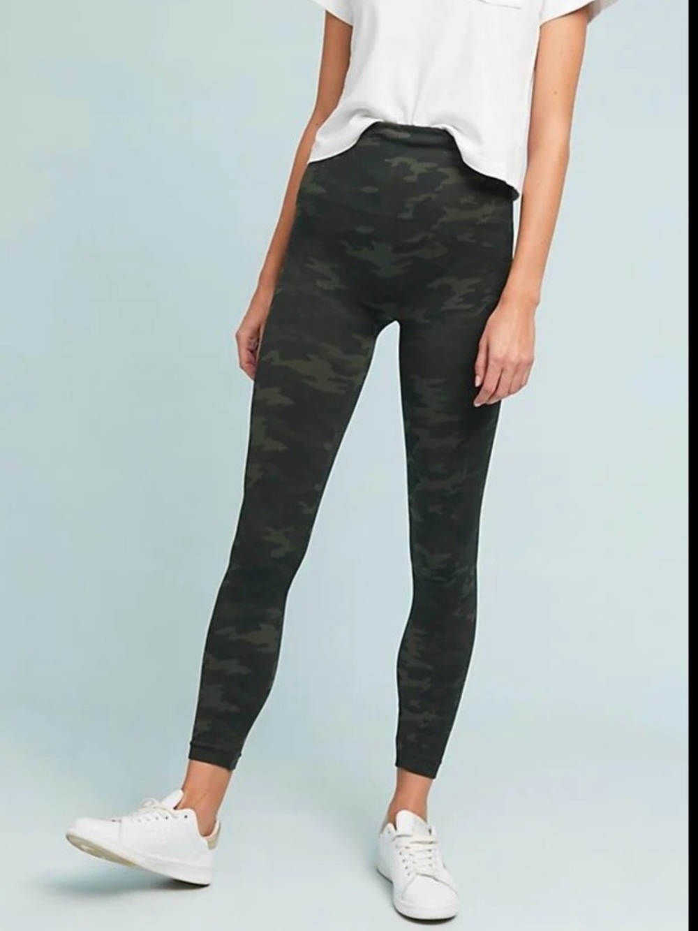 NWOT SPANX High-Waist Camo‎ Leggings in Dark Green/Black Size Large